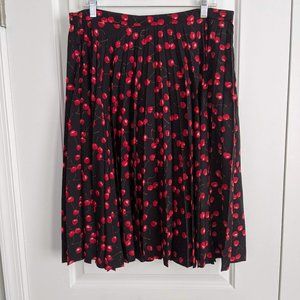 Cherry print black midi J.Crew skirt